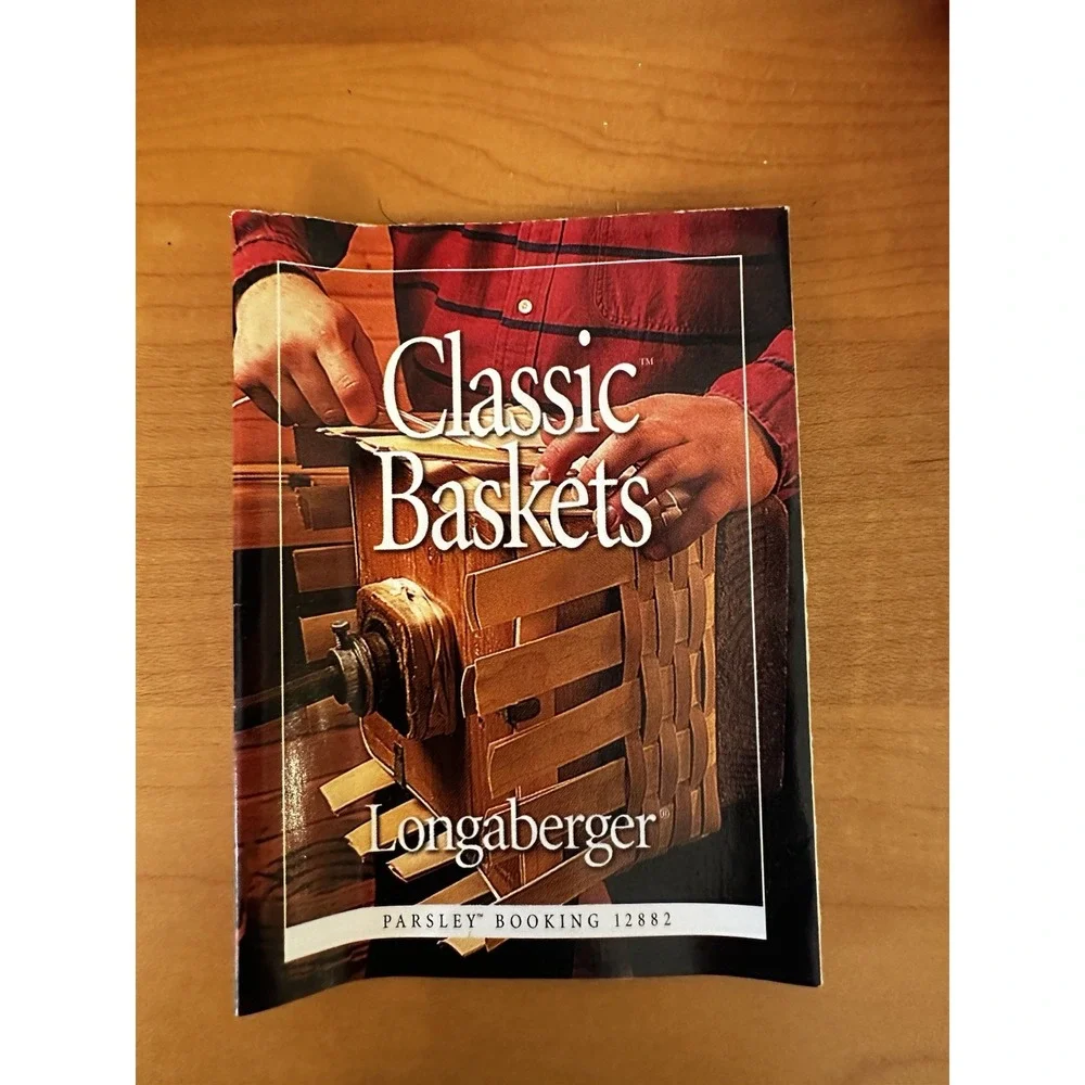 Longaberger 2000 Parsley Booking‎ Basket Plaid Liner Protector Handwoven 6x4x3